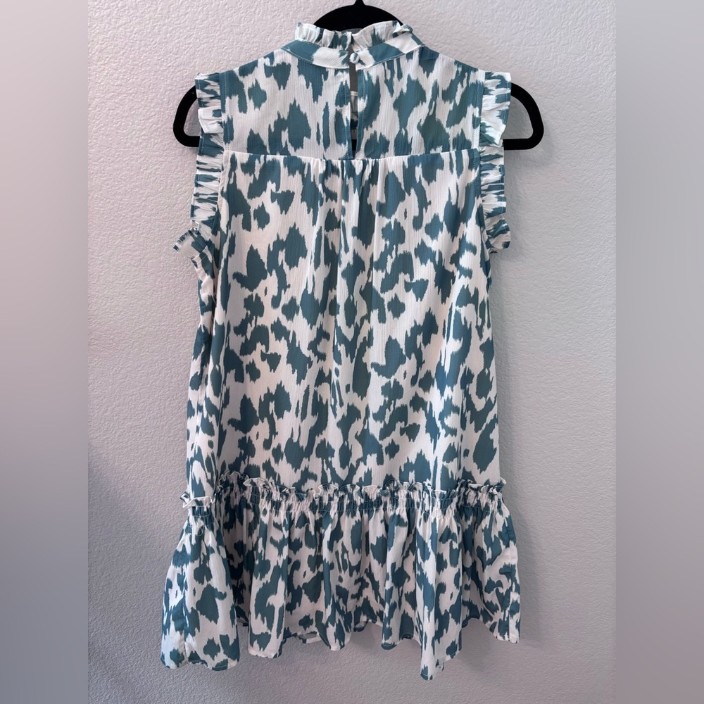 Pinch Green and Cream Ruffle-Sleeve Animal Print Dress - Picture 3 of 3